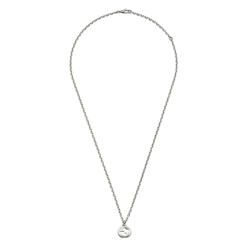 Gucci Interlocking Silver Pendant Chain Necklace