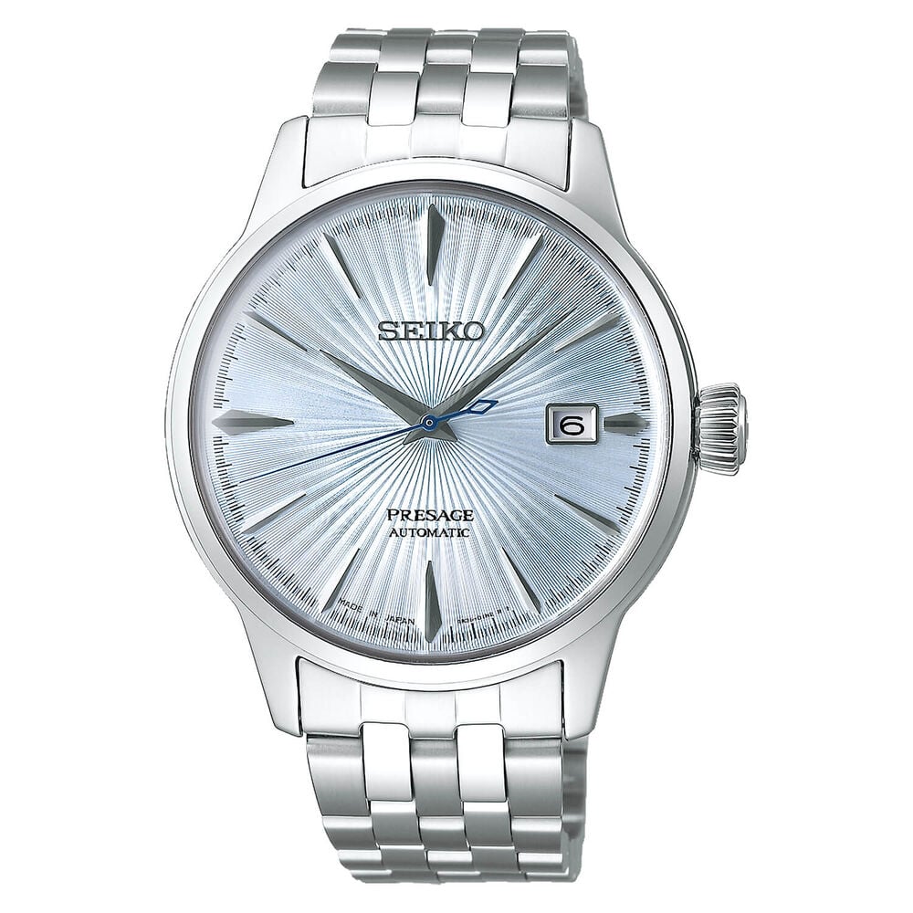Seiko Cocktail 40.5mm Ice Blue Dial Steel Case Bracelet Watch image number 0