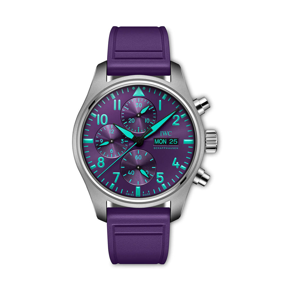 IWC Schaffhausen Pilot's Chronograph 41 "Mercedes-AMG Petronas" Purple Dial & Strap Watch