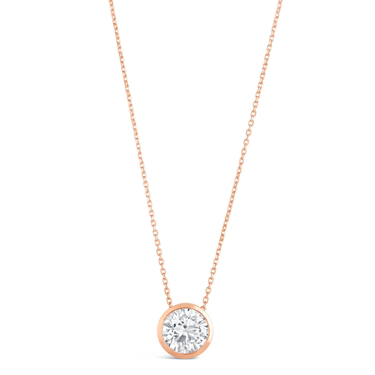 Rose gold sales cubic zirconia necklace
