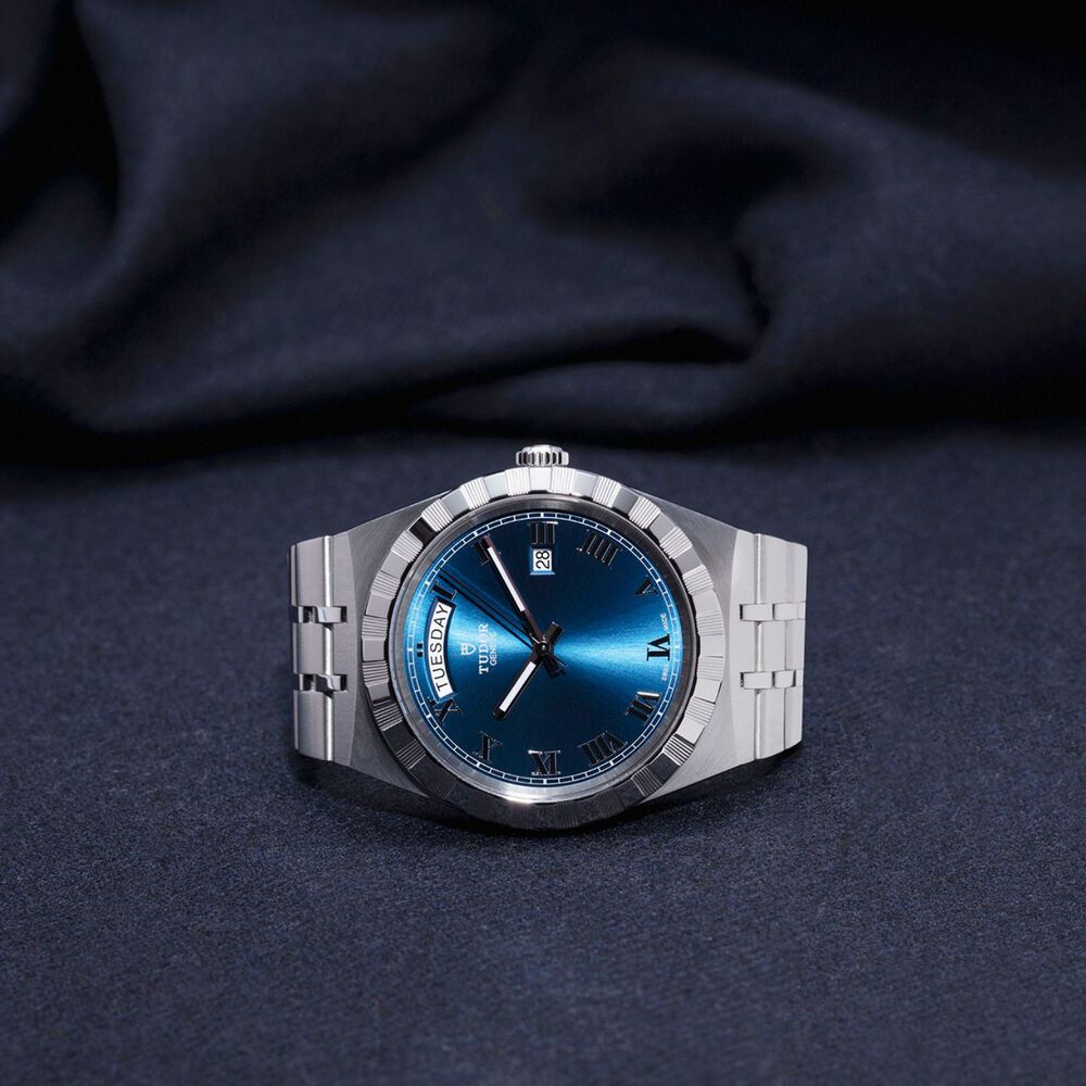 TUDOR Royal 41mm Blue Roman Numerals Dial Day & Date Steel Case Bracelet Watch image number 5