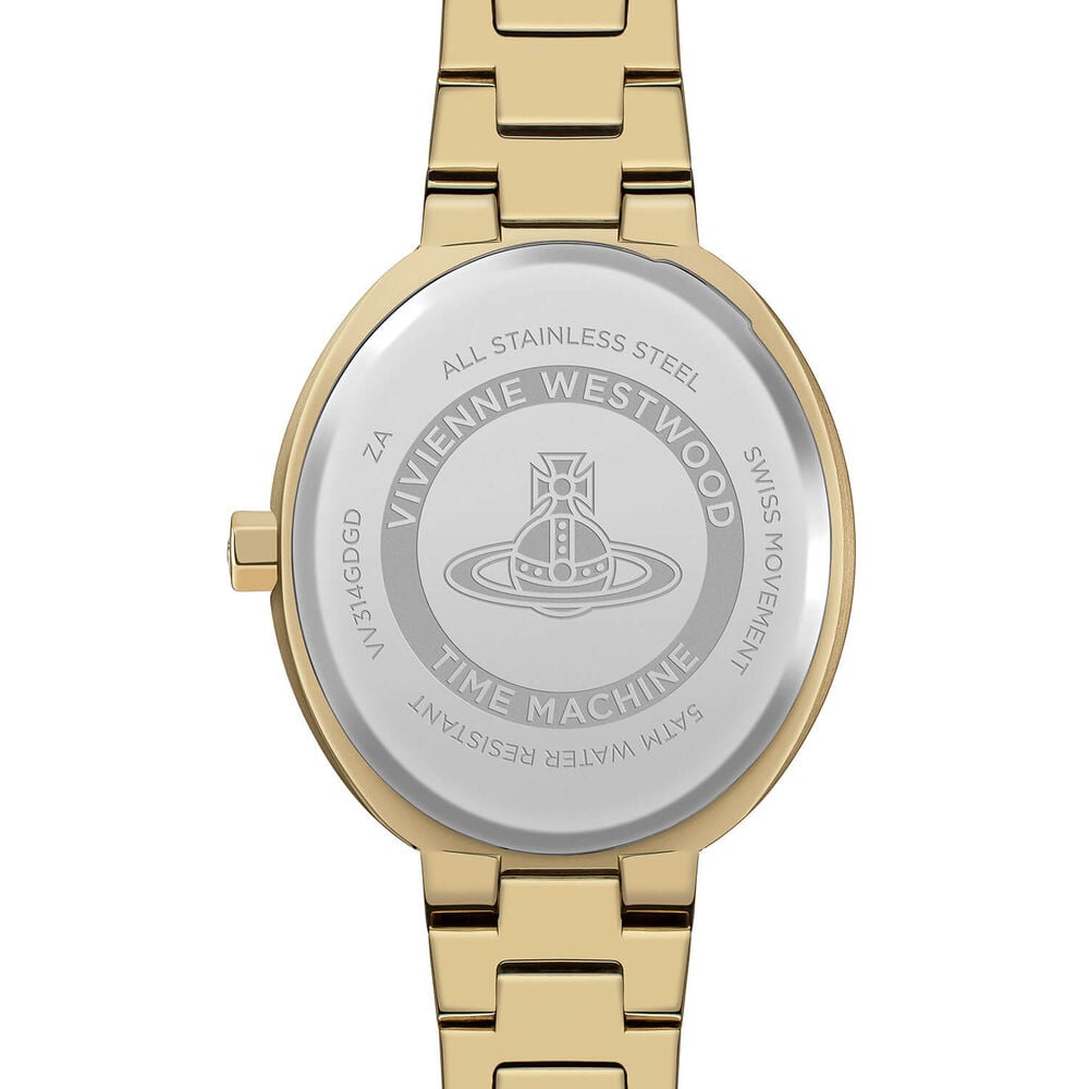 Vivienne Westwood Armour 28mm Champagne Dial Gold Steel Bracelet Watch image number 4
