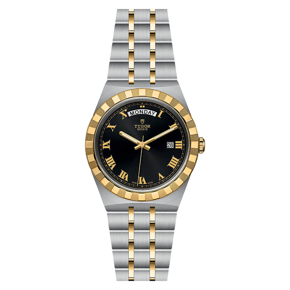 TUDOR Royal 41mm Black Roman Numerals Yellow Gold Day Date Case Watch image number 1
