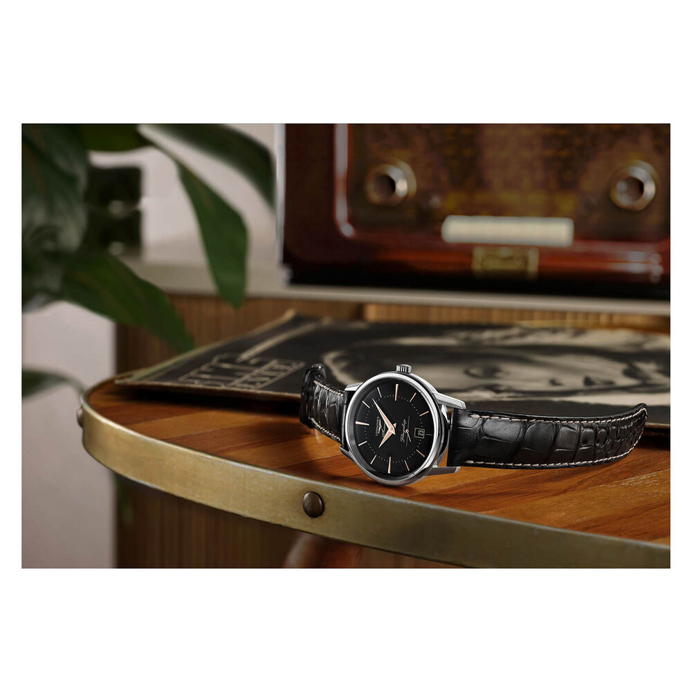Longines Elegance Flagship Heritage Black Steel Case Black Watch image number 4