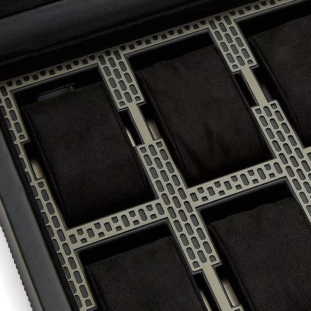 WOLF Axis 8 Pc Powder Coat Finish Vegan Leather Watch Box