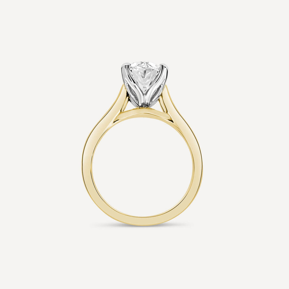 Born 18ct Yellow Gold 2.00ct Lab Grown Oval Solitaire Diamond Ring image number 3