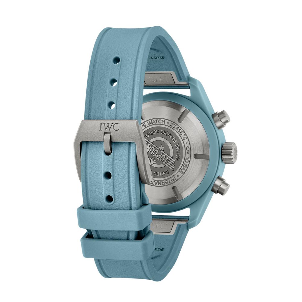 IWC Schaffhausen Pilot's Miramar Chronograph 41mm Blue Dial Ceramic Case Rubber Strap Watch image number 2
