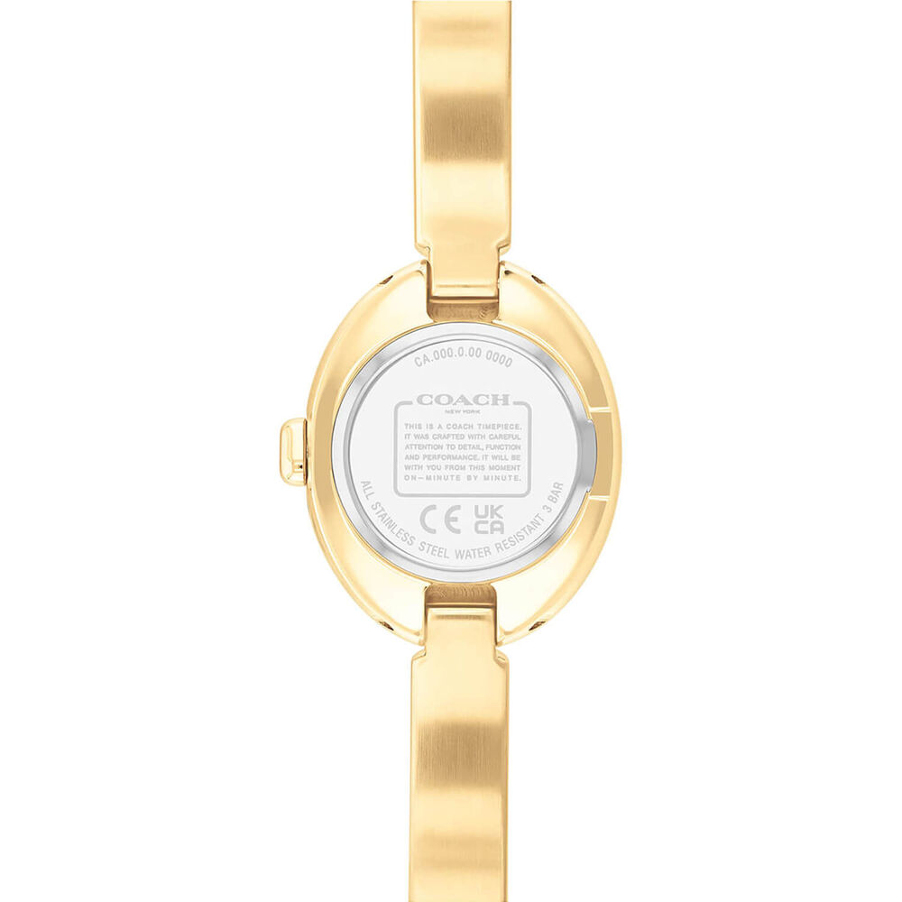 Coach Sammy 22mm Silver Dial Gold Tone Steel Bracelet Watch