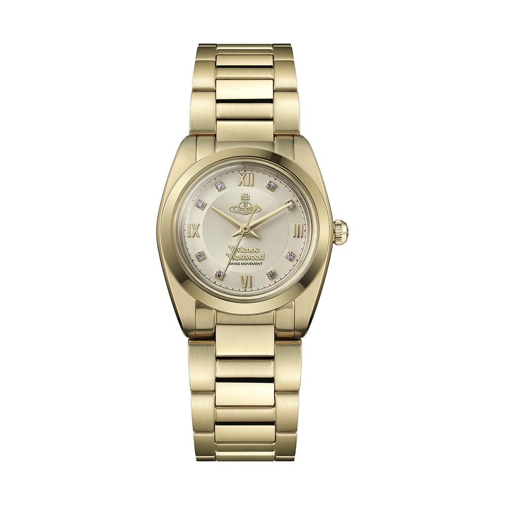 Vivienne Westwood Tavistock 28mm Champagne Dial Gold Tone Steel Bracelet Watch