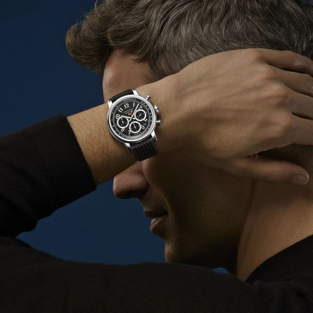 Chopard Mille Miglia 40.5mm Black Chronograph Dial Black Rubber Strap Watch image number 4