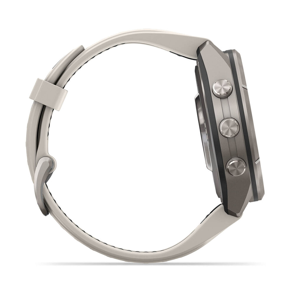 Garmin fenix 9 Pro 43mm Titanium Fog Grey/Dark Sandstone Silicone Strap Watch