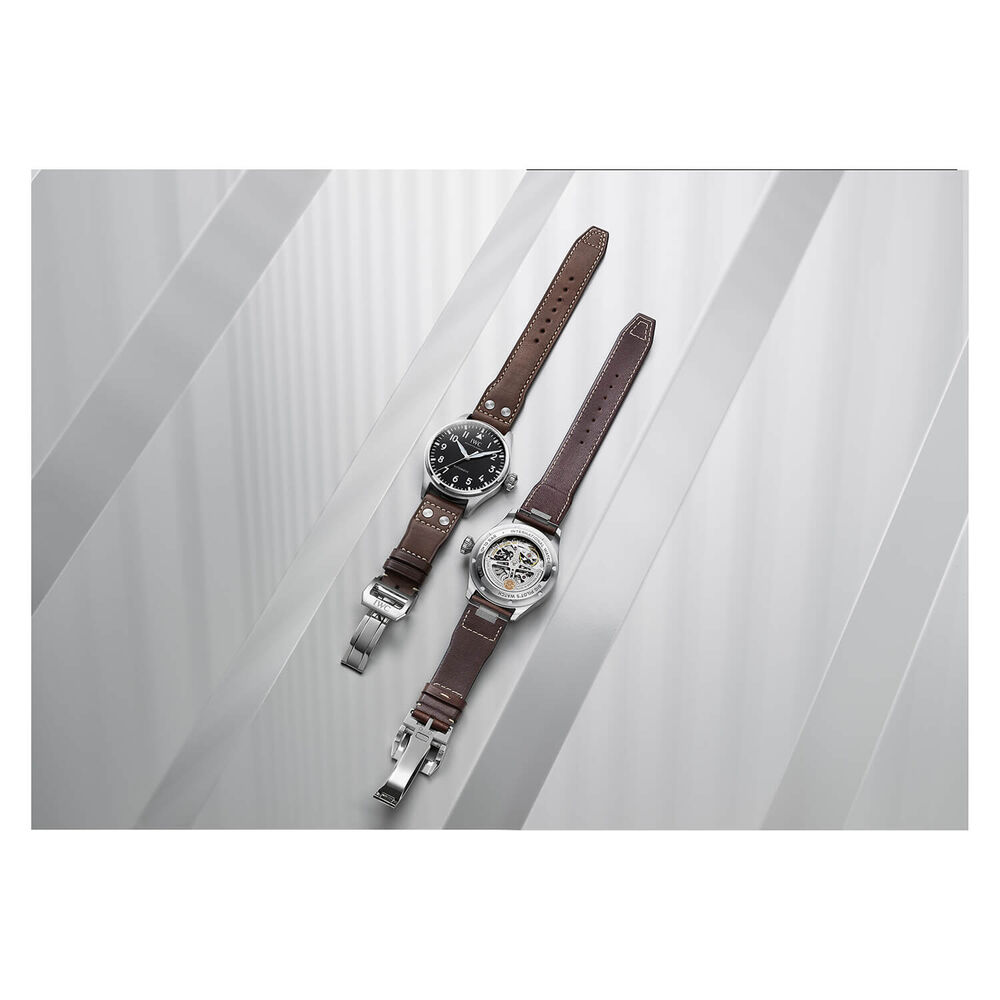 IWC Schaffhausen Big Pilot's Watch 43 Black Dial Brown Strap Watch image number 2