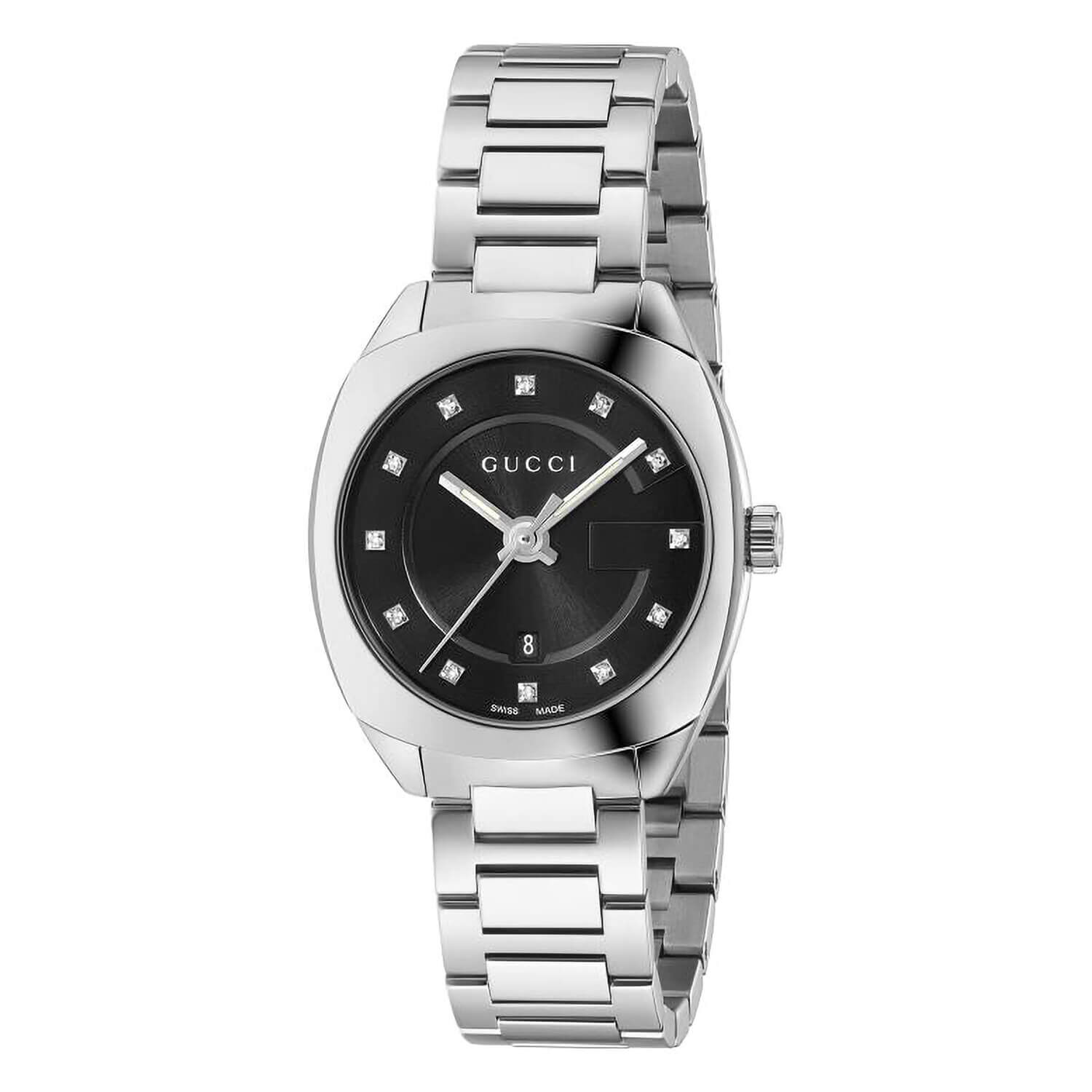 Gucci GG2570 Small Black G Diamond Dot Black Dial Watch