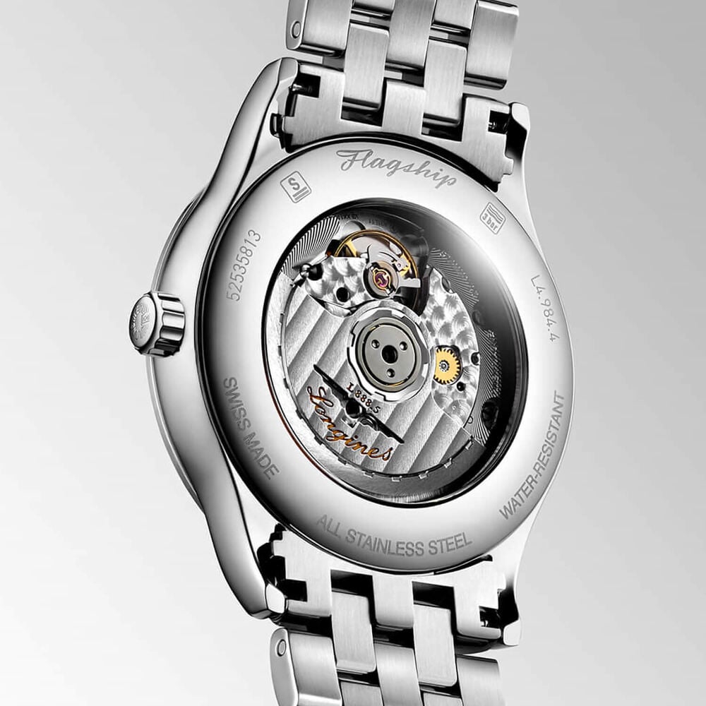 Longines Elegance Flagship Classic 40mm Green Dial Steel Bracelet Watch image number 2