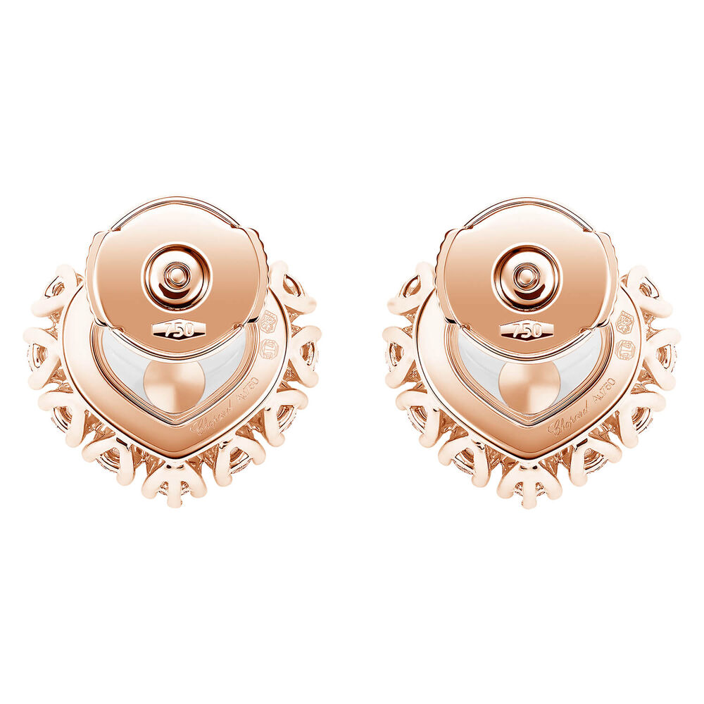 Chopard Happy Diamonds 18ct Rose Gold 1.23ct Diamond Heart Stud Earrings image number 2