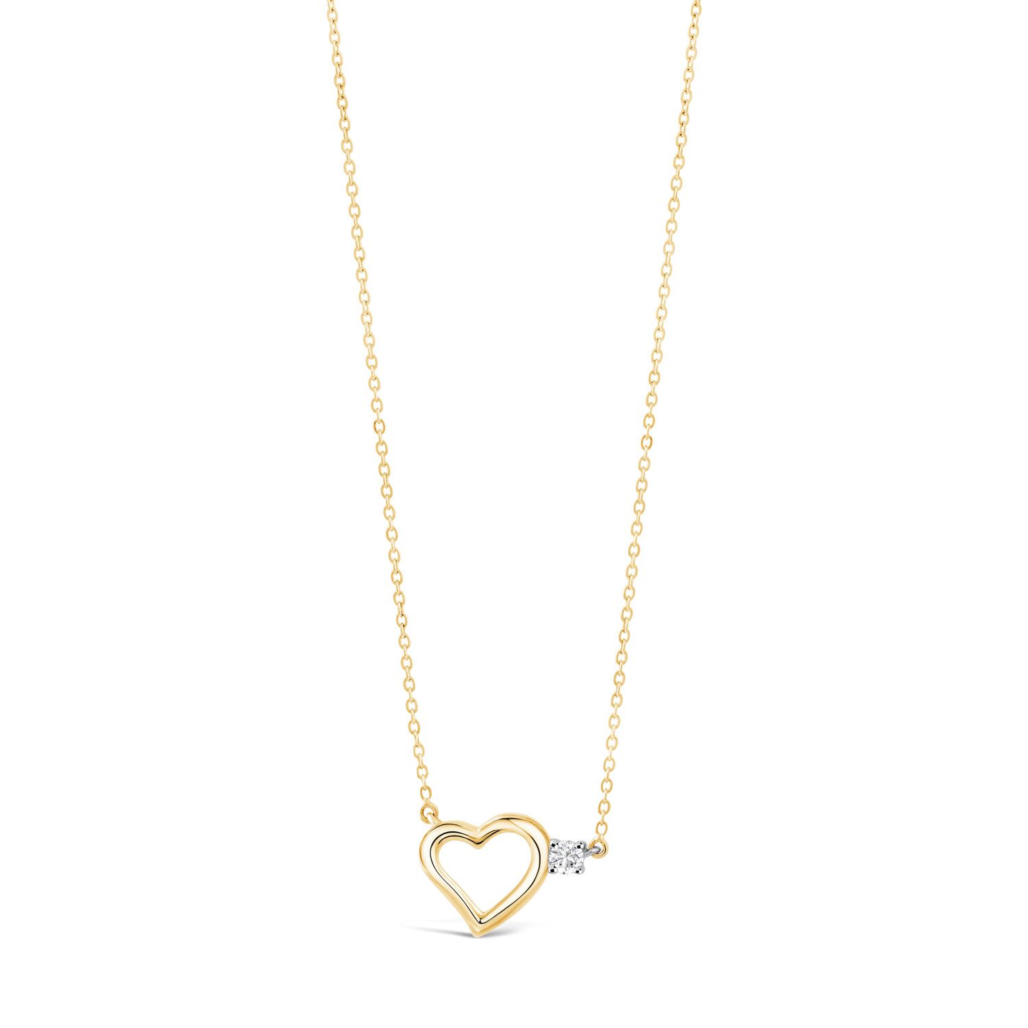 9ct Gold Heart Necklace - Geometric Pendant - Louy Magroos