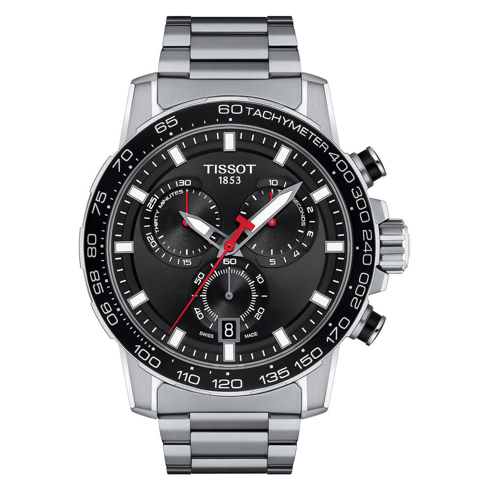 Tissot Supersport Chrono 45mm Black Dial Chronograph Steel Bracelet Watch