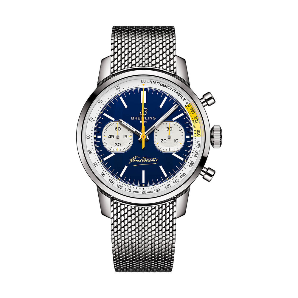 Breitling Top Time B01 Gino Bartali Limited Edition 41mm Blue Dial Steel Bracelet Watch image number 0