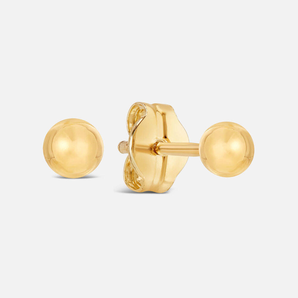 9ct Yellow Gold 3mm Polished Ball Stud Earrings