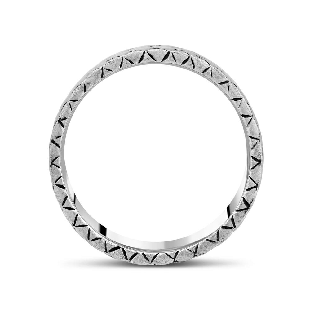 Gents Sterling Silver Plaited Wide Band Ring image number 2