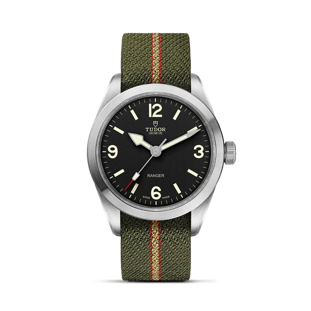 TUDOR Ranger 39mm Black Dial Green Strap Watch image number 0
