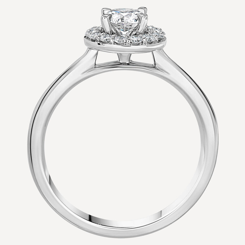 Platinum 0.55ct Amia Diamond Halo Ring image number 4