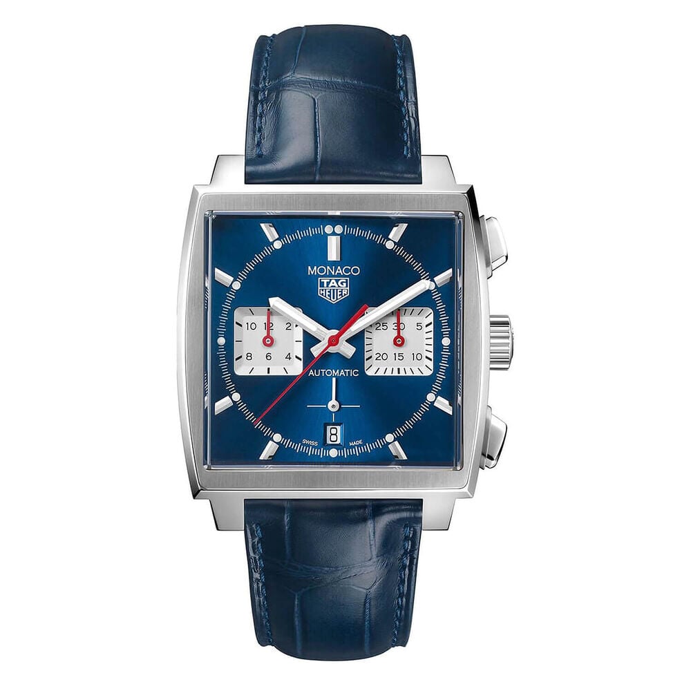 TAG Heuer Monaco Calibre 40mm Blue Dial & Strap Mens Watch image number 0