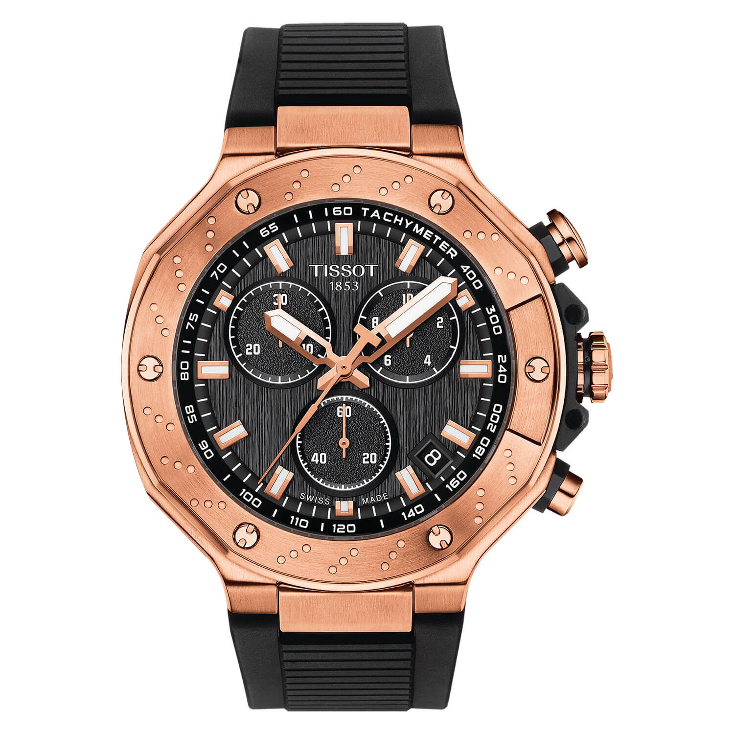 Rose gold watch clearance with black dial