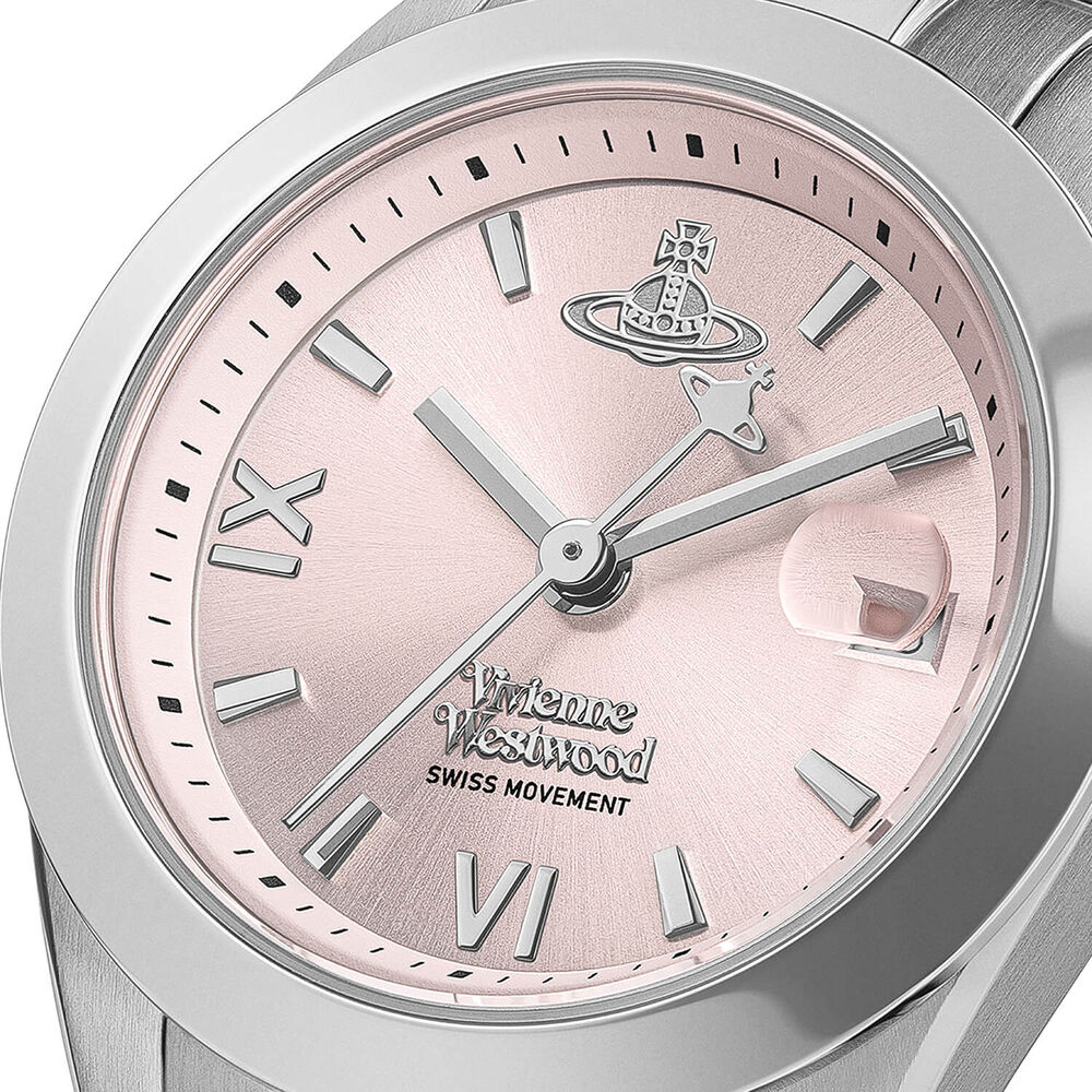 Vivienne Westwood Fenchurch 28mm Pink Dial Steel Bracelet Watch image number 2