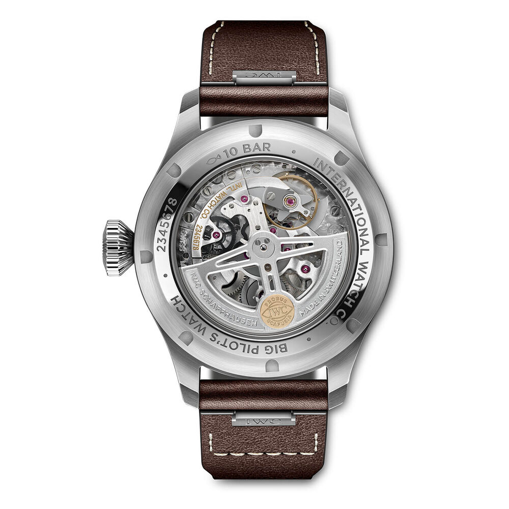 IWC Schaffhausen Big Pilot's Watch 43 Black Dial Brown Strap Watch image number 1