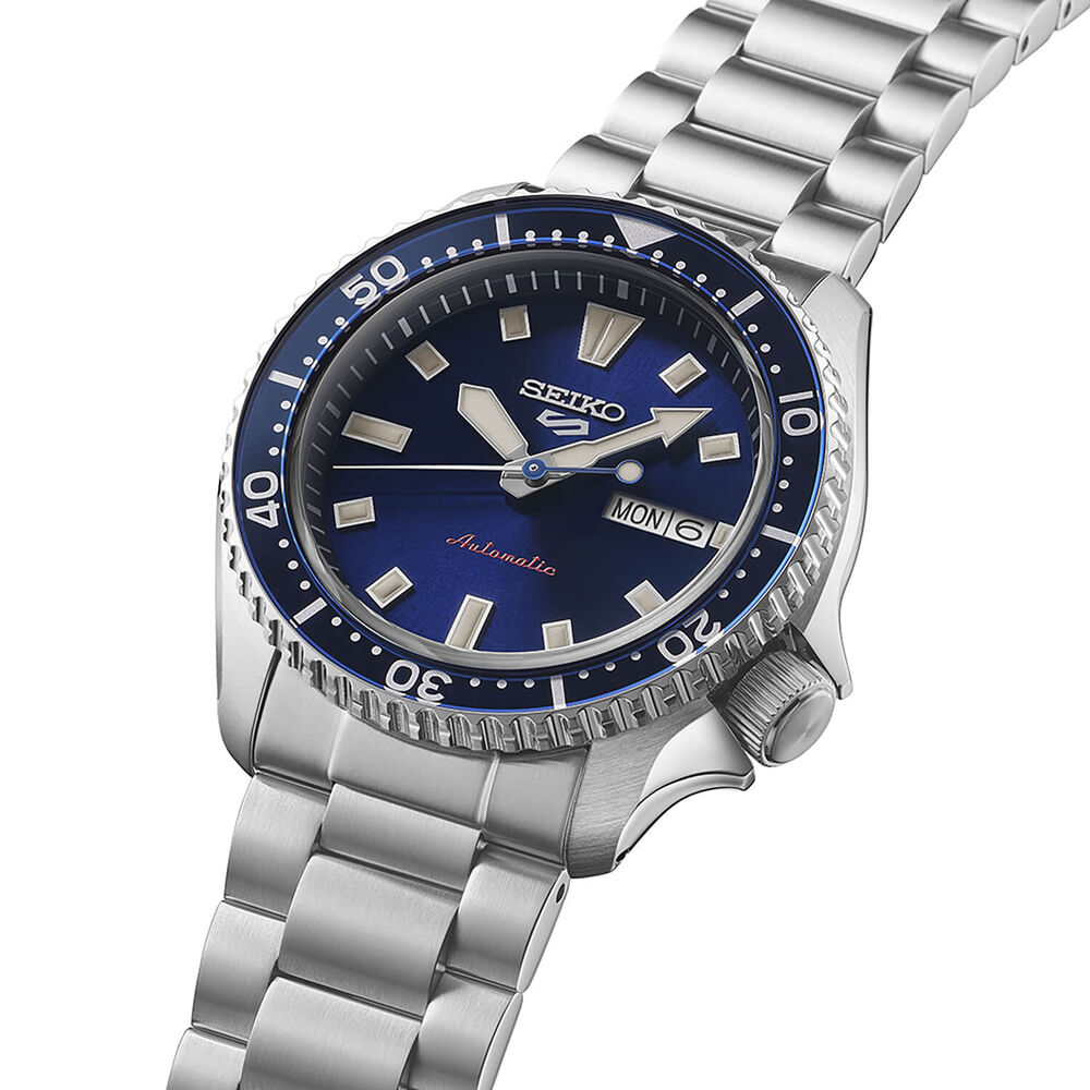Seiko 5 Sport SKX Redux 'Koniro Blue' 42.5mm Dial Steel Bracelet Watch image number 2