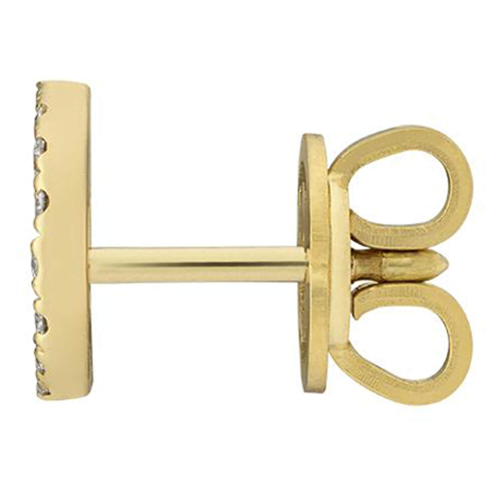 Gucci Interlocking Yellow Gold Diamond Stud Earrings