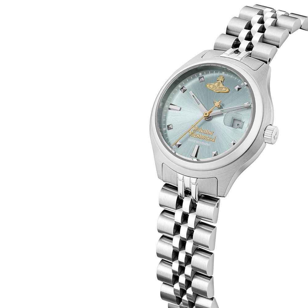 Vivienne Westwood Little Camberwell 29mm Light Blue Dial Silver Steel Bracelet Watch image number 2