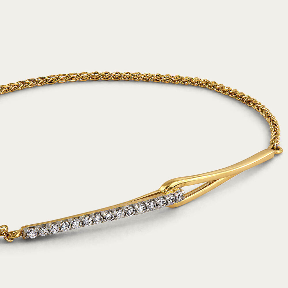 Yellow Gold Plated Sterling Silver Cubic Zirconia Bolo Bracelet