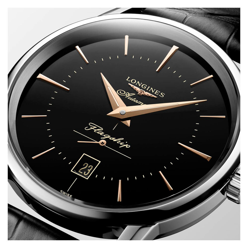 Longines Elegance Flagship Heritage Black Steel Case Black Watch image number 2