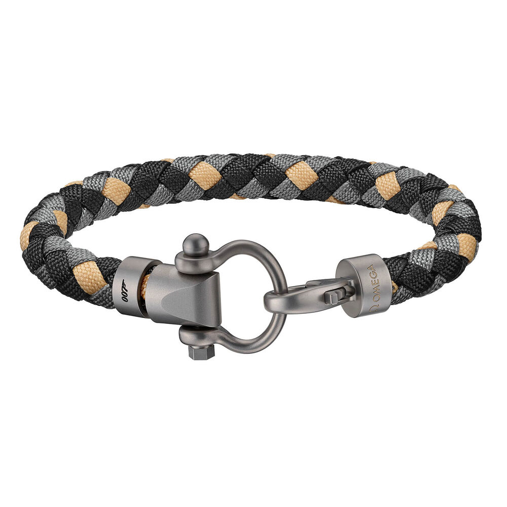 OMEGA Black & Grey Gilt Nylon 007 XL Sailing Bracelet image number 0