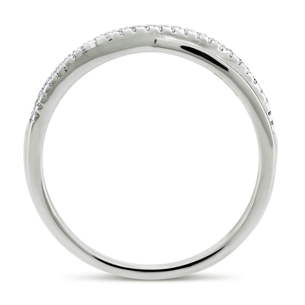 9ct White Gold 0.25ct Diamond Crossover Wedding Ring