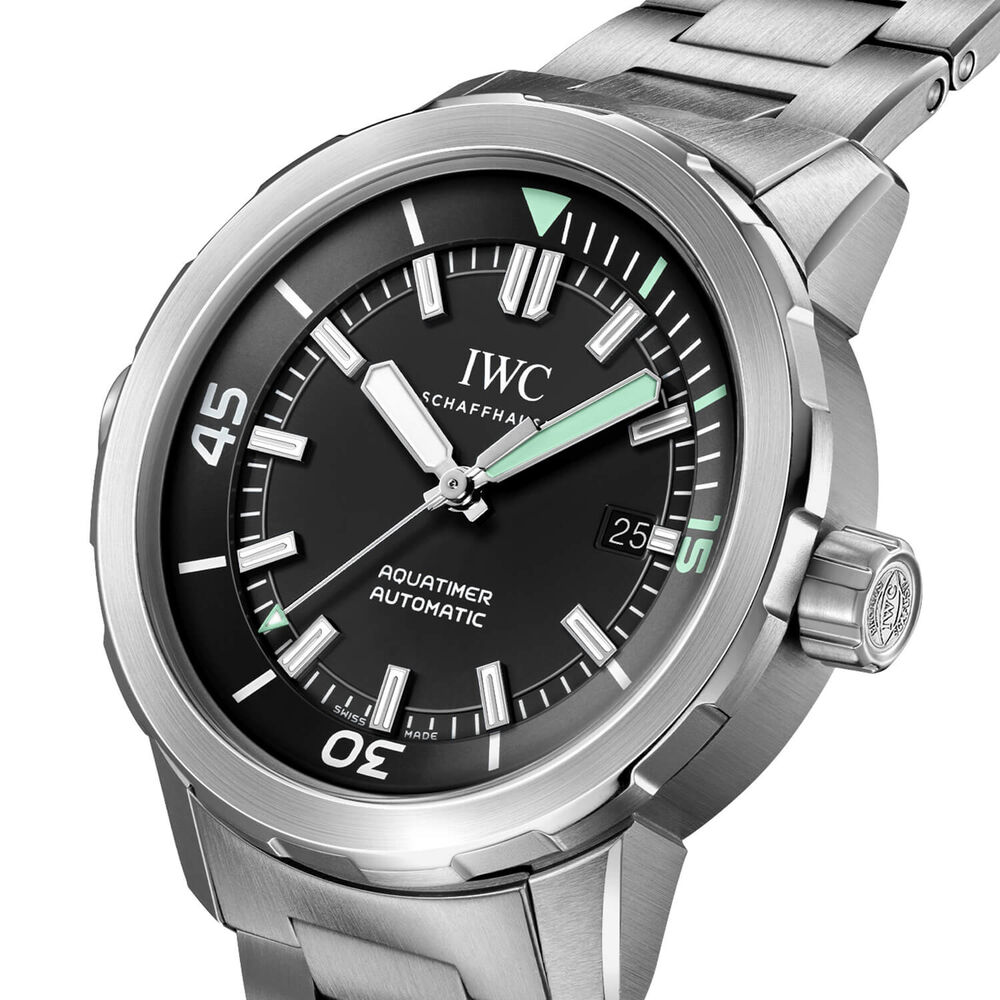 IWC Schaffhausen Aquatimer Automatic Black Dial Bracelet Watch image number 1
