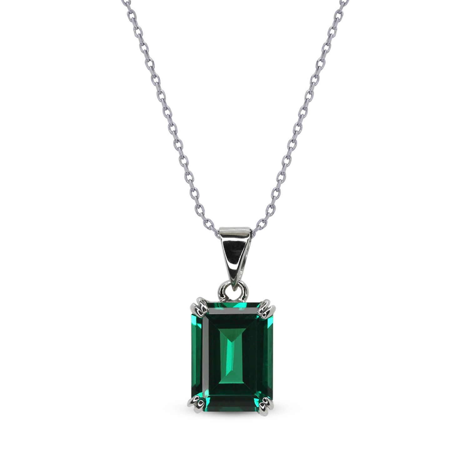 Emerald pendant white best sale gold