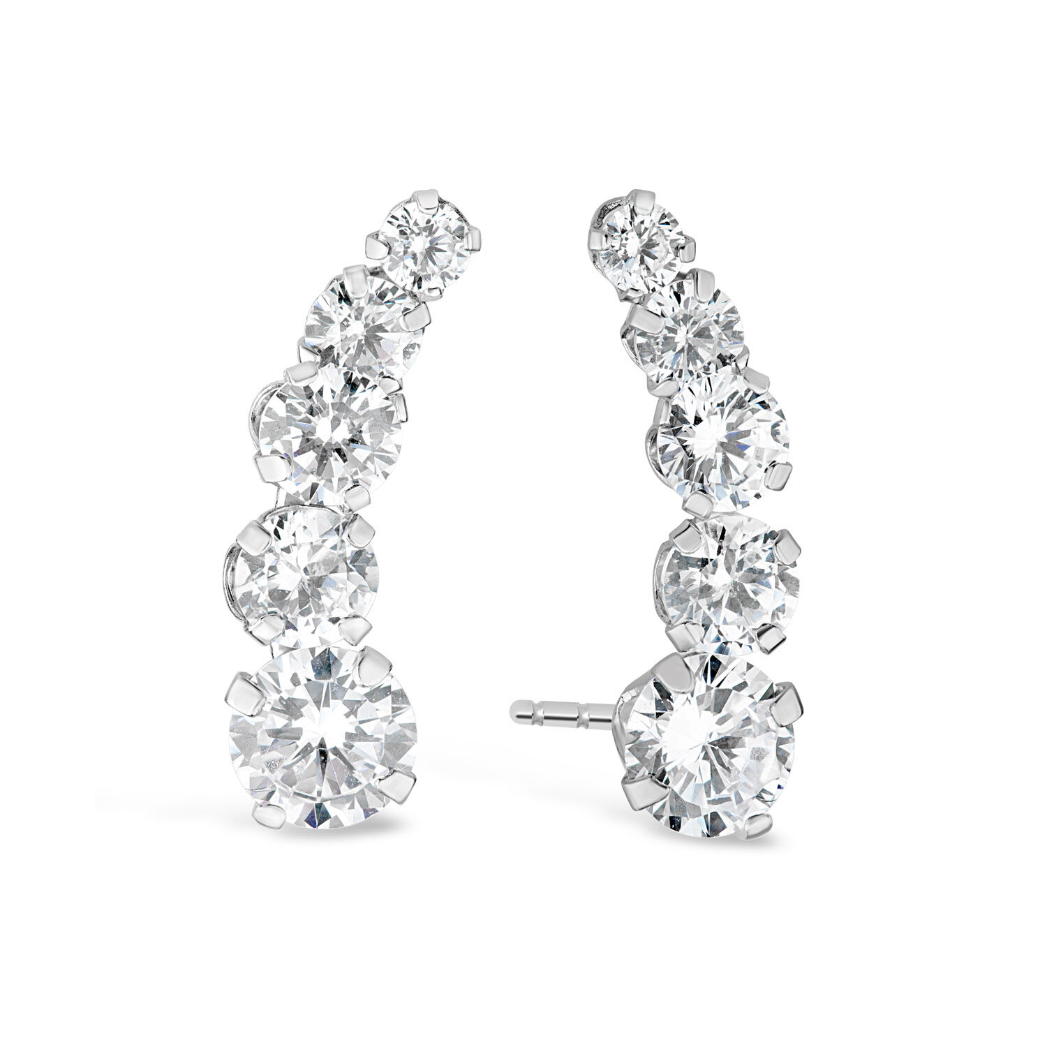 White gold hot sale climber earrings