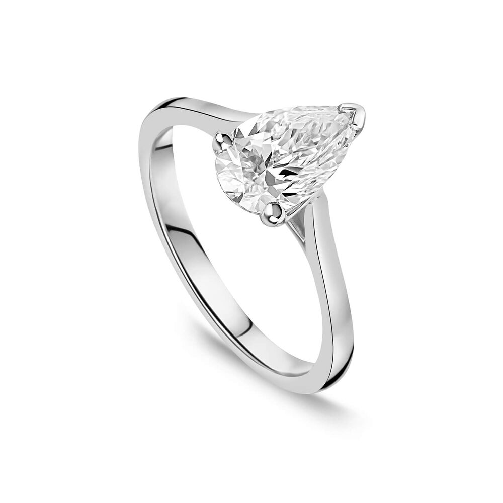 Born Platinum Lab Grown 1.50ct Pear Diamond Ring