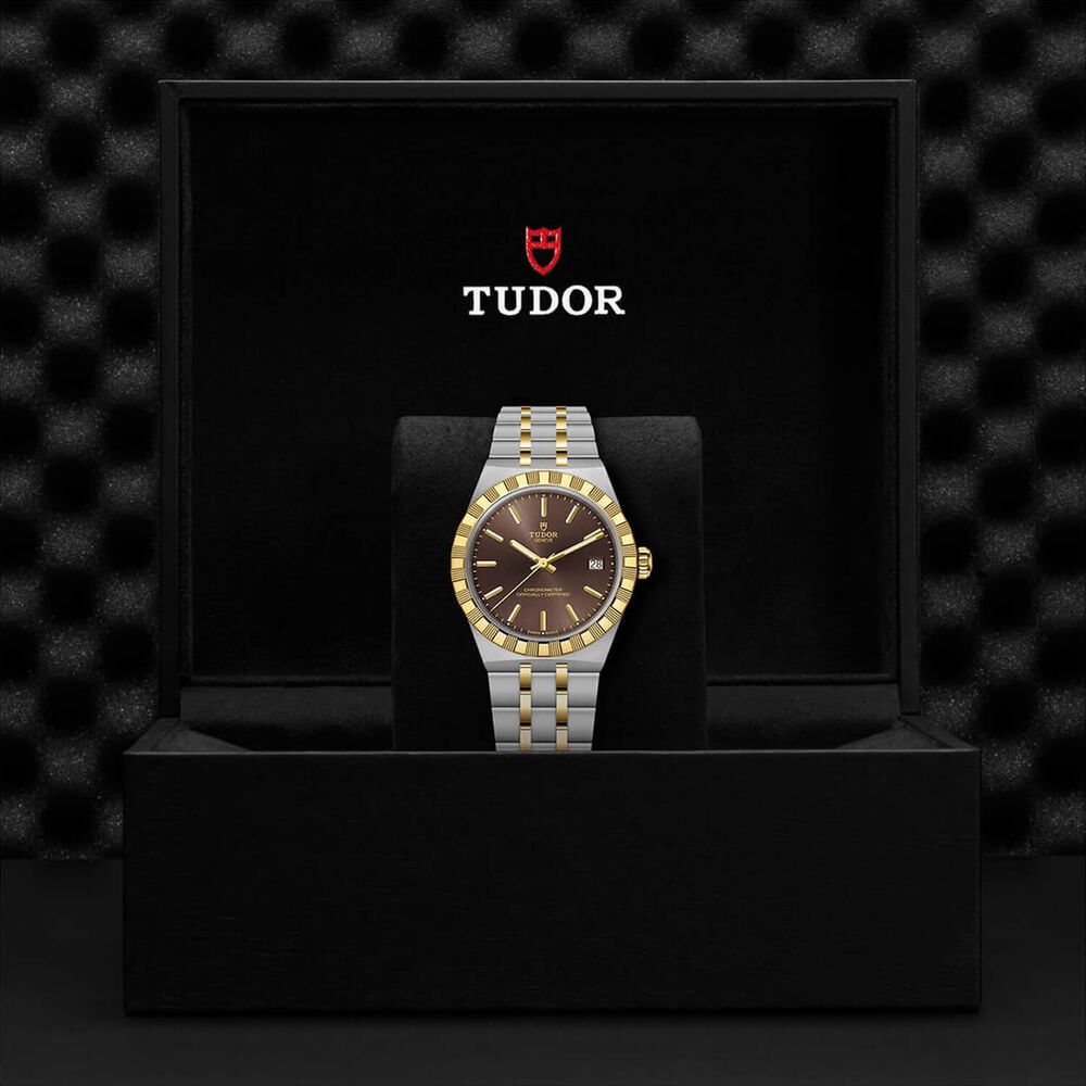 TUDOR Royal 36mm Brown Dial Stainless Steel & Yellow Gold Bracelet Watch