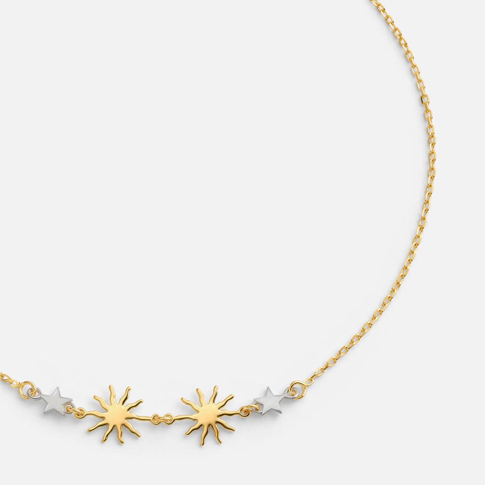 9ct Yellow & White Gold Sun & Star Bracelet