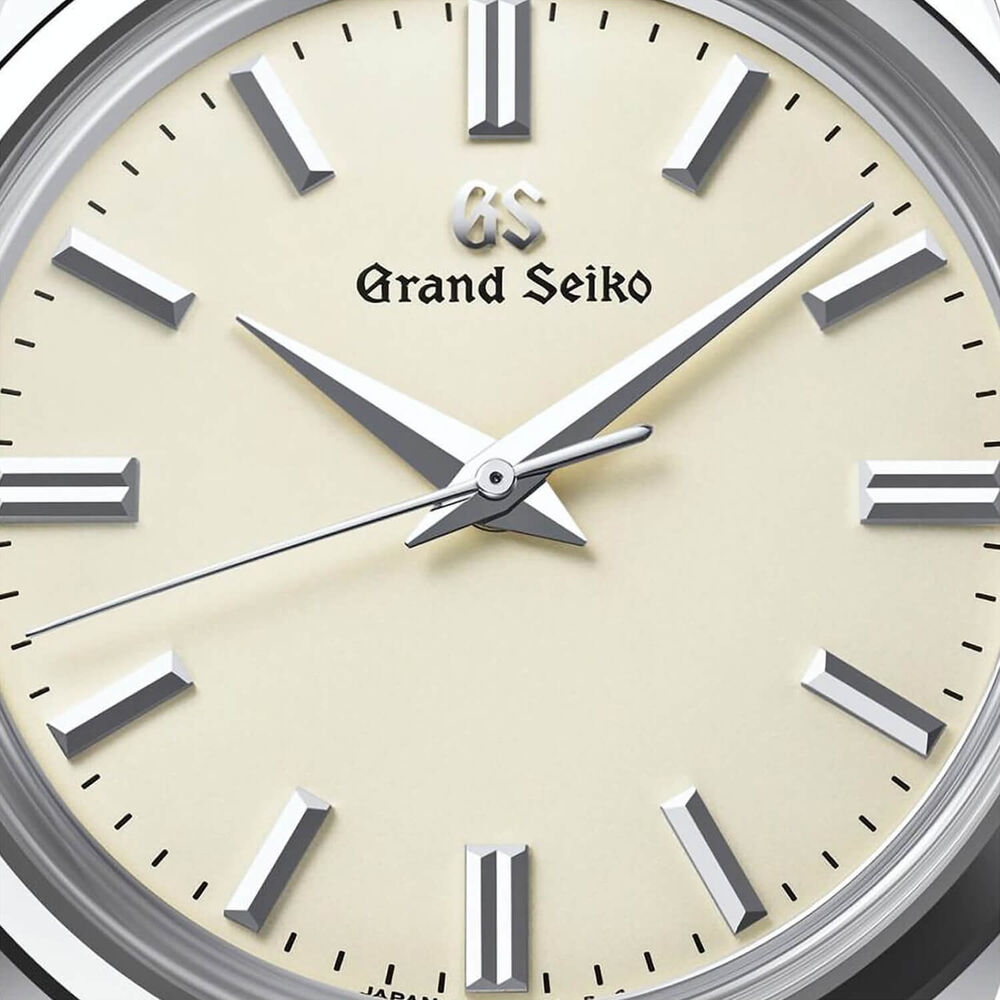 Grand Seiko Elegance Mechanical Manual Winding 37.3mm Beige Dial Black Leather Strap Watch