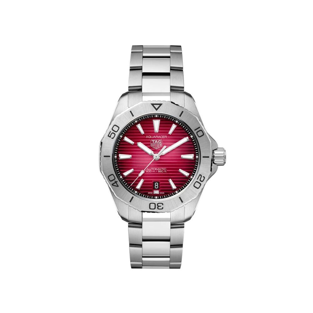 TAG Heuer Aquaracer Professional 200 Date 40mm Red Dial Stainless Steel Bracelet Watch image number 0