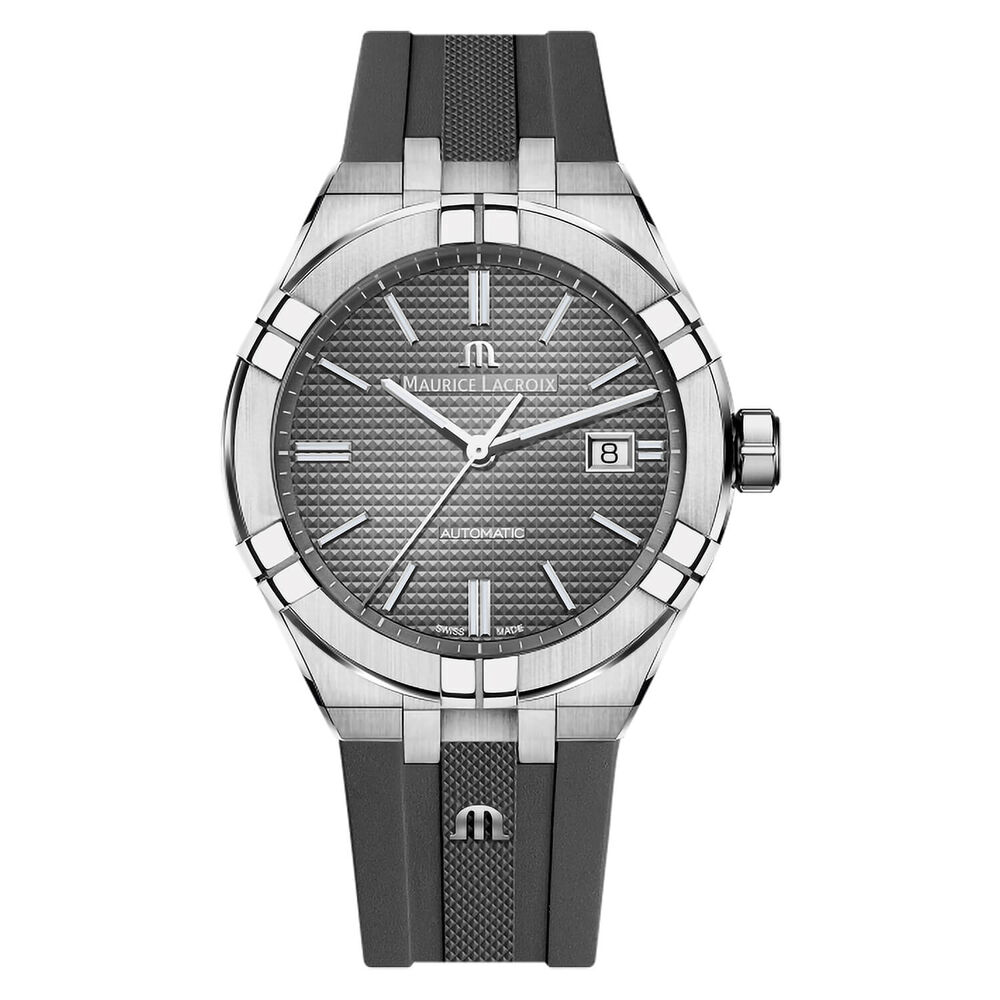 Maurice Lacroix Aikon 42mm Automatic Grey Dial Black Rubber Strap Watch