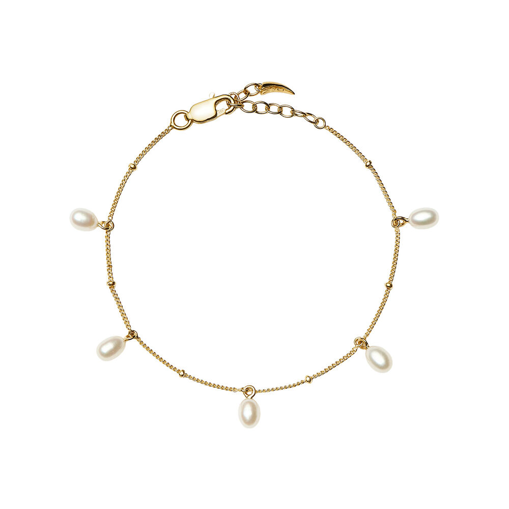 Missoma 18ct Gold Vermeil Sterling Silver Pearl Baya Barouque Chain Bracelet