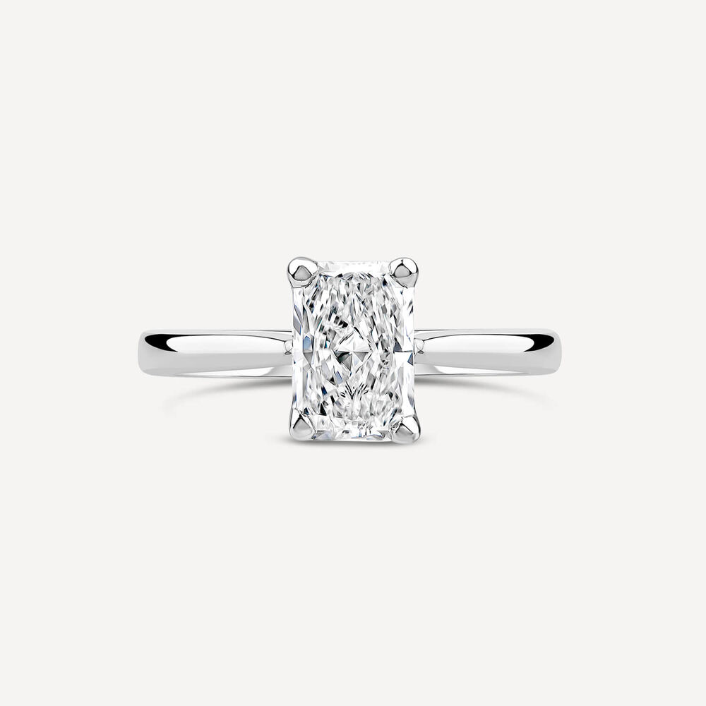 Born Platinum Lab Grown 1.50ct Diamond Radiant Cut Solitaire Ring image number 1