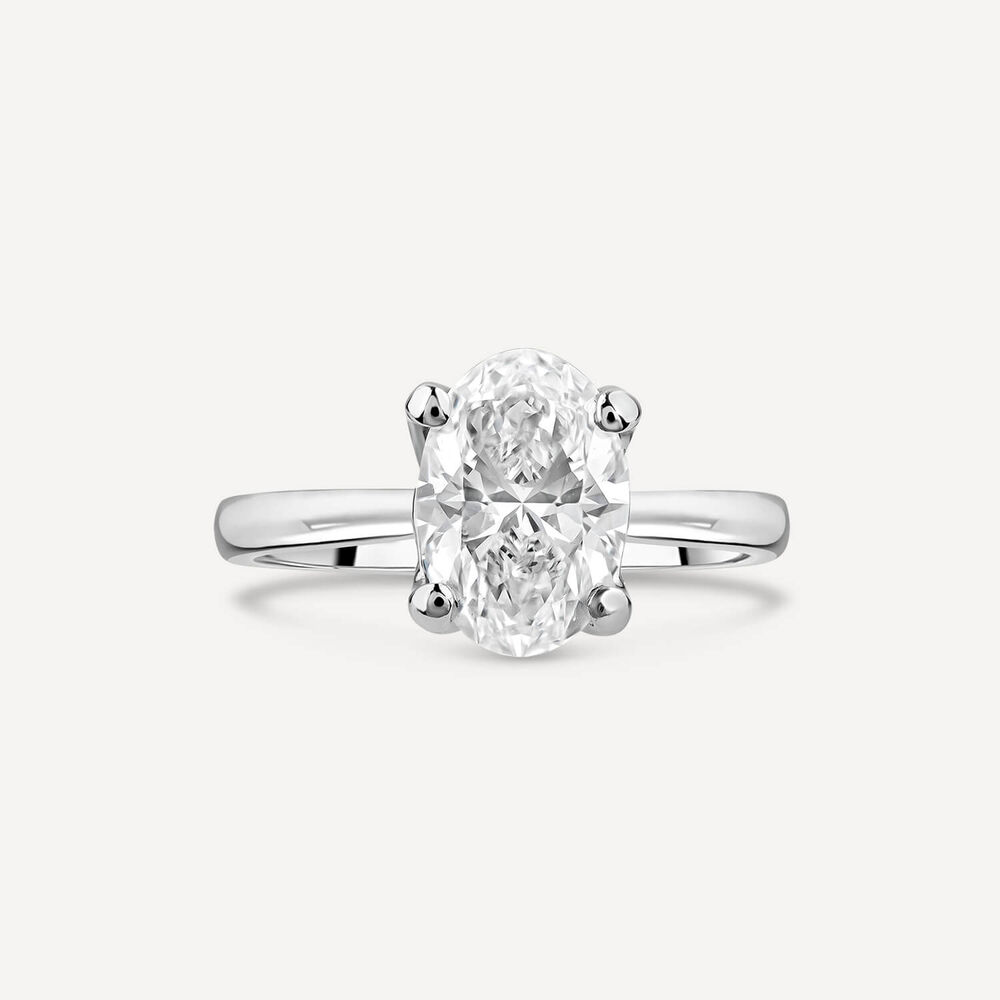 Born Platinum Lab Grown 2ct Solitaire Oval Diamond Ring