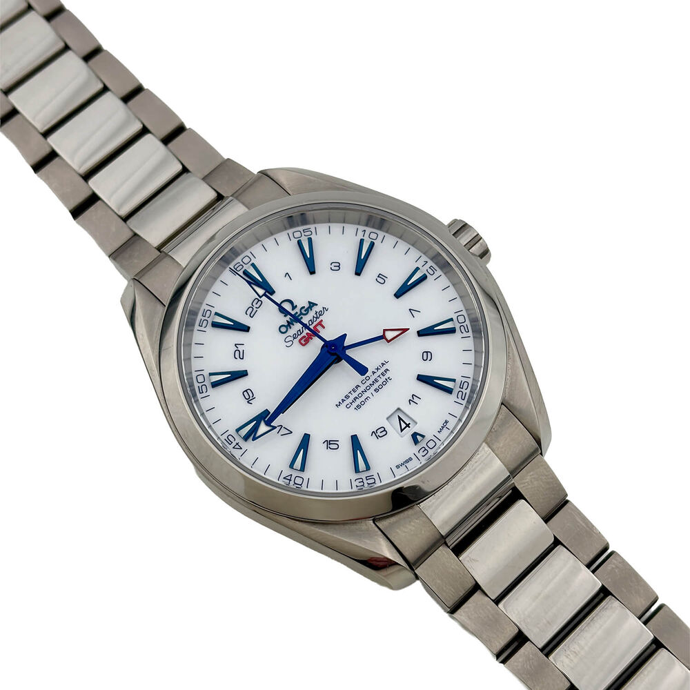 Pre-Owned OMEGA Seamaster Aqua Terra 150M GoodPlanet GMT 43mm Dial Titanium Bracelet Watch